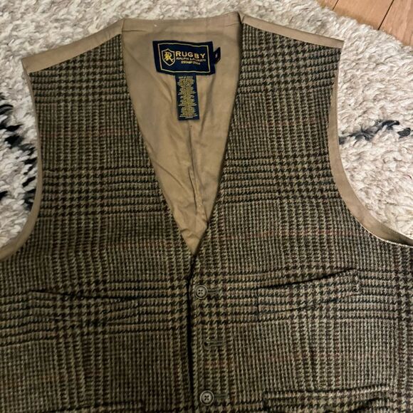 RUGBY RALPH LAUREN plaid brown vest - Picture 4 of 4